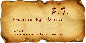 Pruzsinszky Tácia névjegykártya